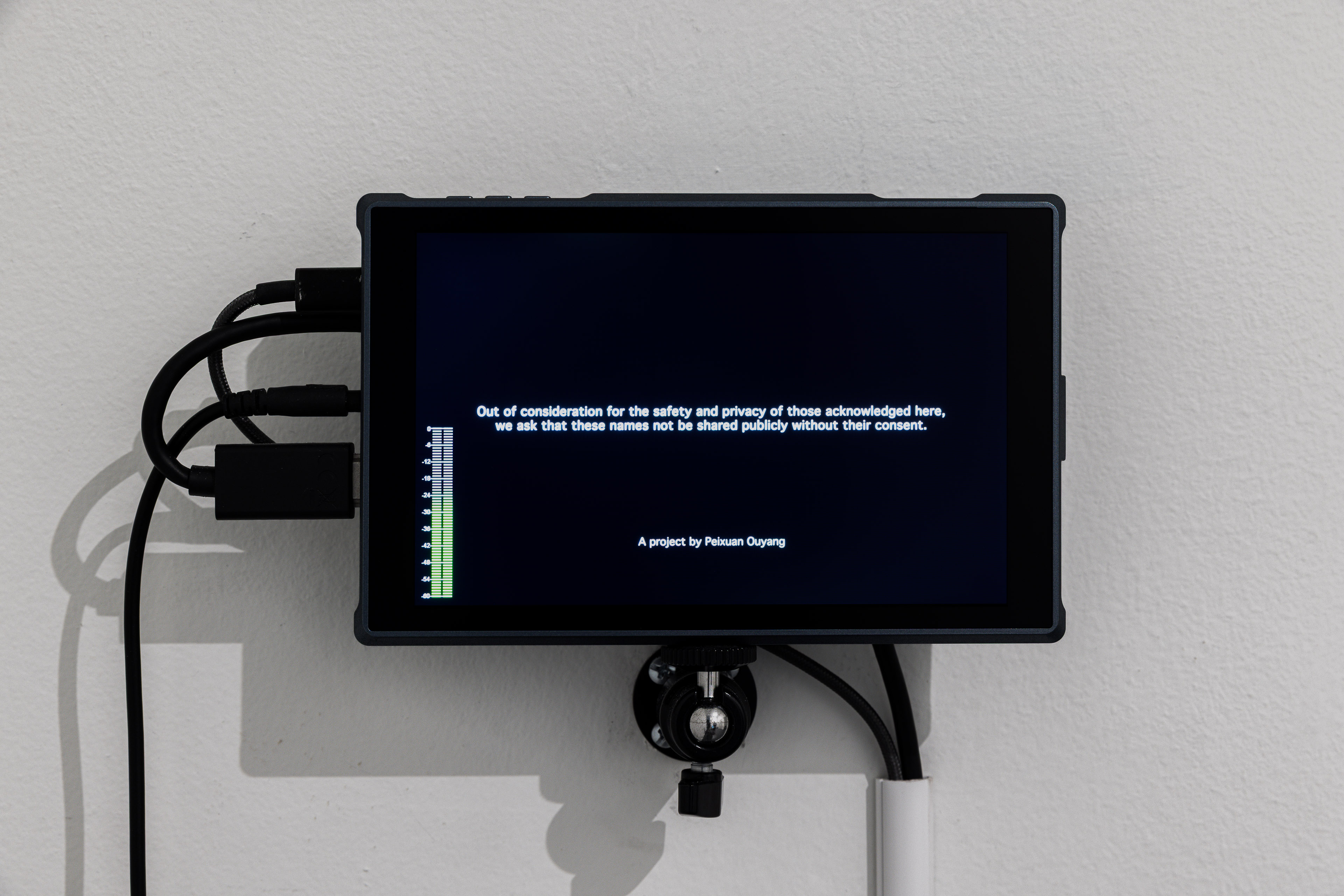 Special Thanks, 2020, 2025-2026
4K digital video with stereo audio, field monitor, headphones
Total Running Time: 4:57