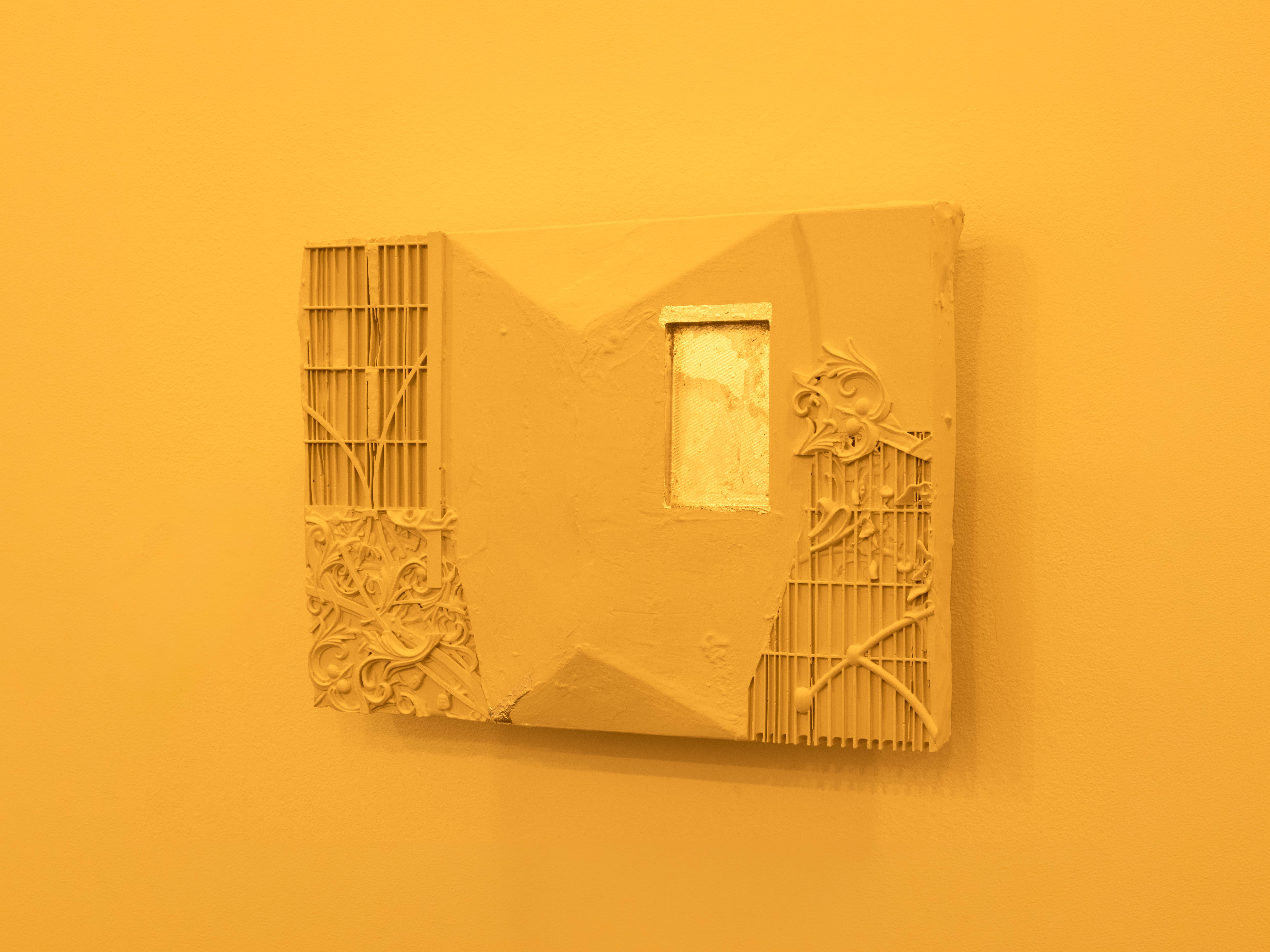 IAnimal Behavior, after
2024-26
Painted epoxy wall relief with leaf and UHD video with sound
[Wall relief] 12 x 17 x ½ inches 
(30.5 x 43.2 x 1.3 cm)
[Display hardware] 57 x 33 x 2 ½ inches 
(144.8 x 83.8 x 6.4 cm)
Edition of 3 + 1AP