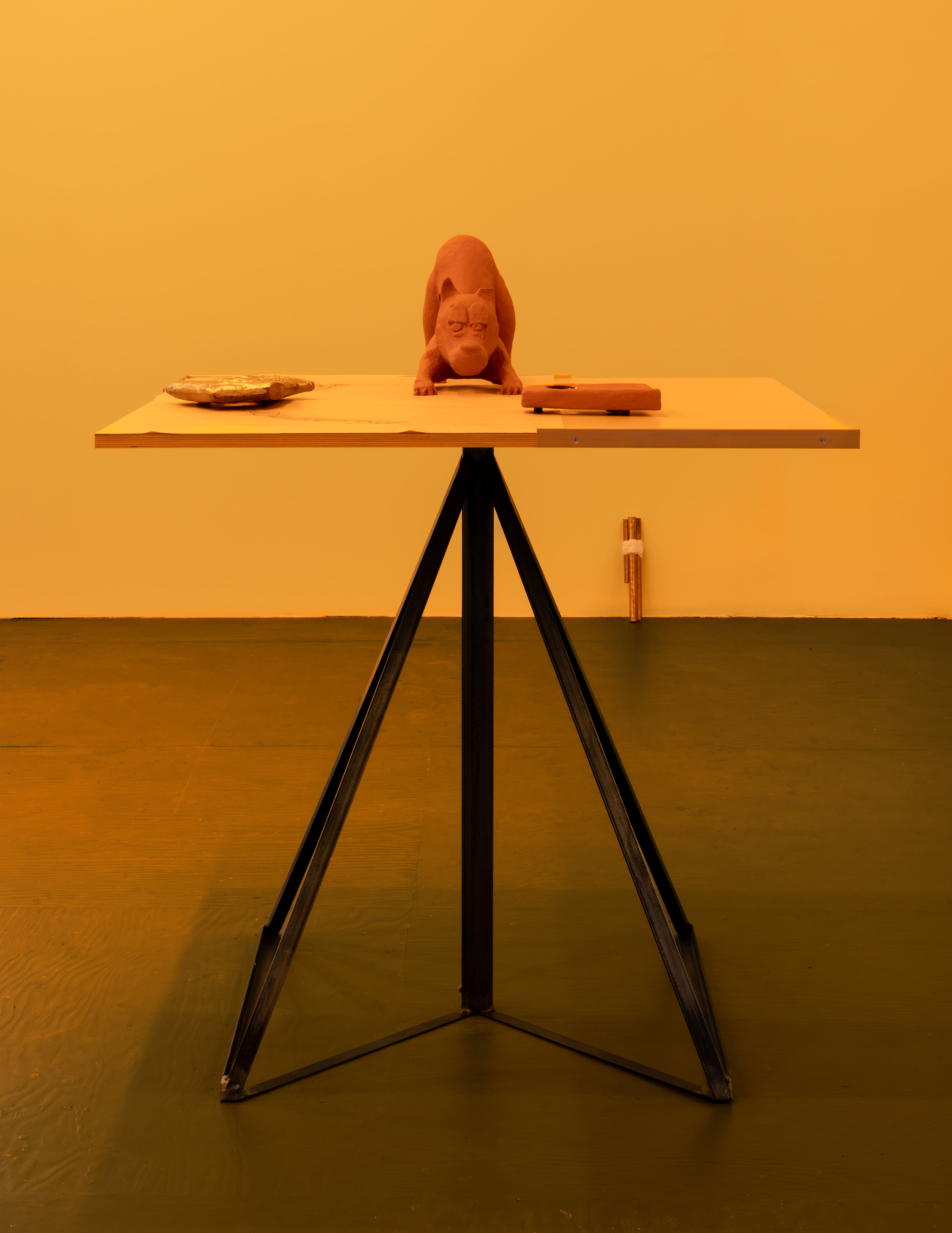 Repairmen’s Model
2025-26
Powder coated and painted aluminum, aluminum, steel, plated bronze, paper with marks, and laminated wood
47 x 39 x 30 inches (119.3 x 99 x 76.2 cm)
Unique